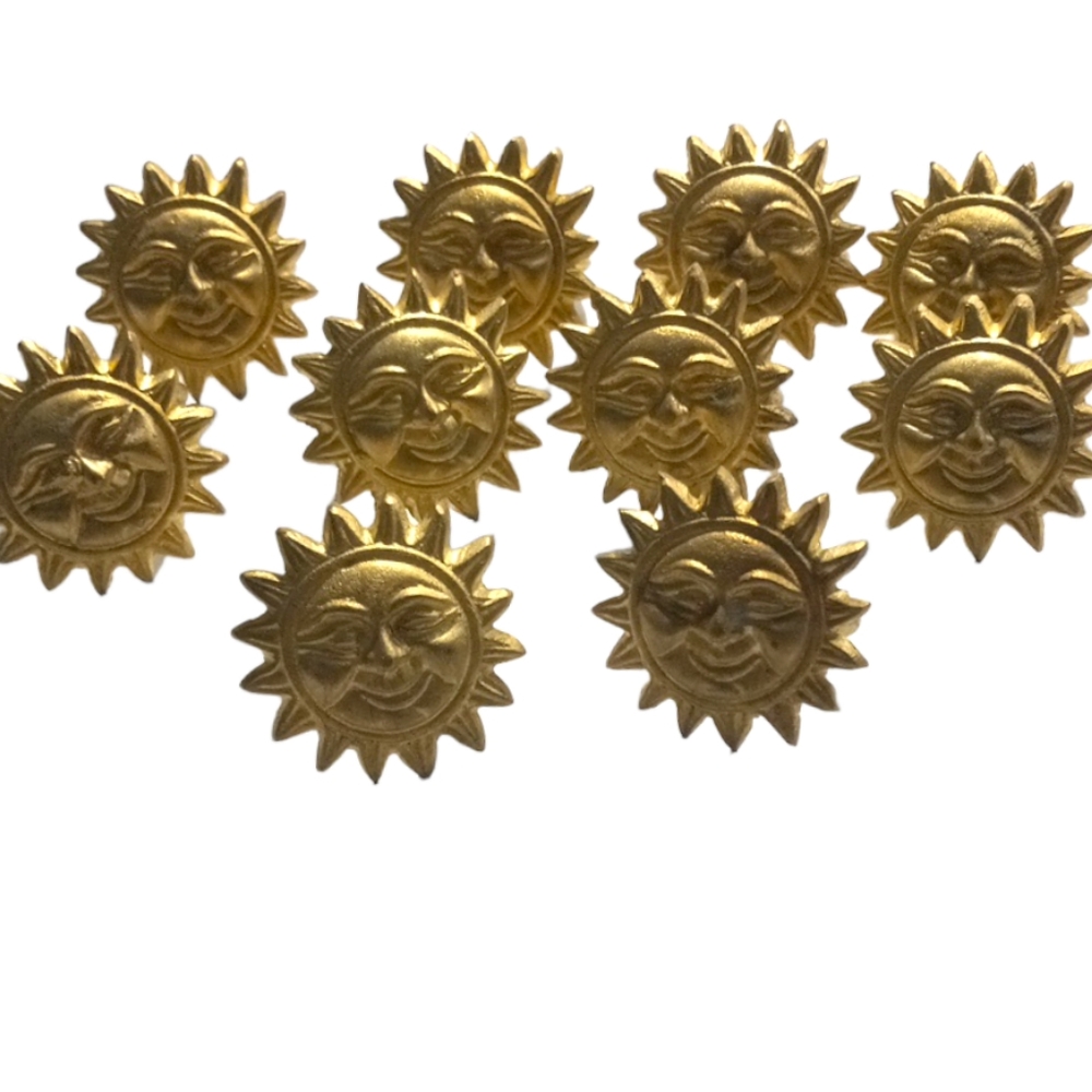 10 Fun Summertime Golden Brass Sun Burst Face Napkin Holders